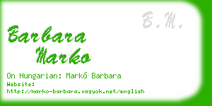 barbara marko business card